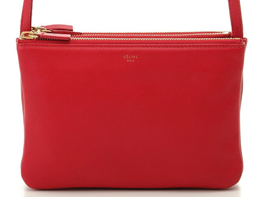 Celine Trio Bag Shoulder Red Calfskin